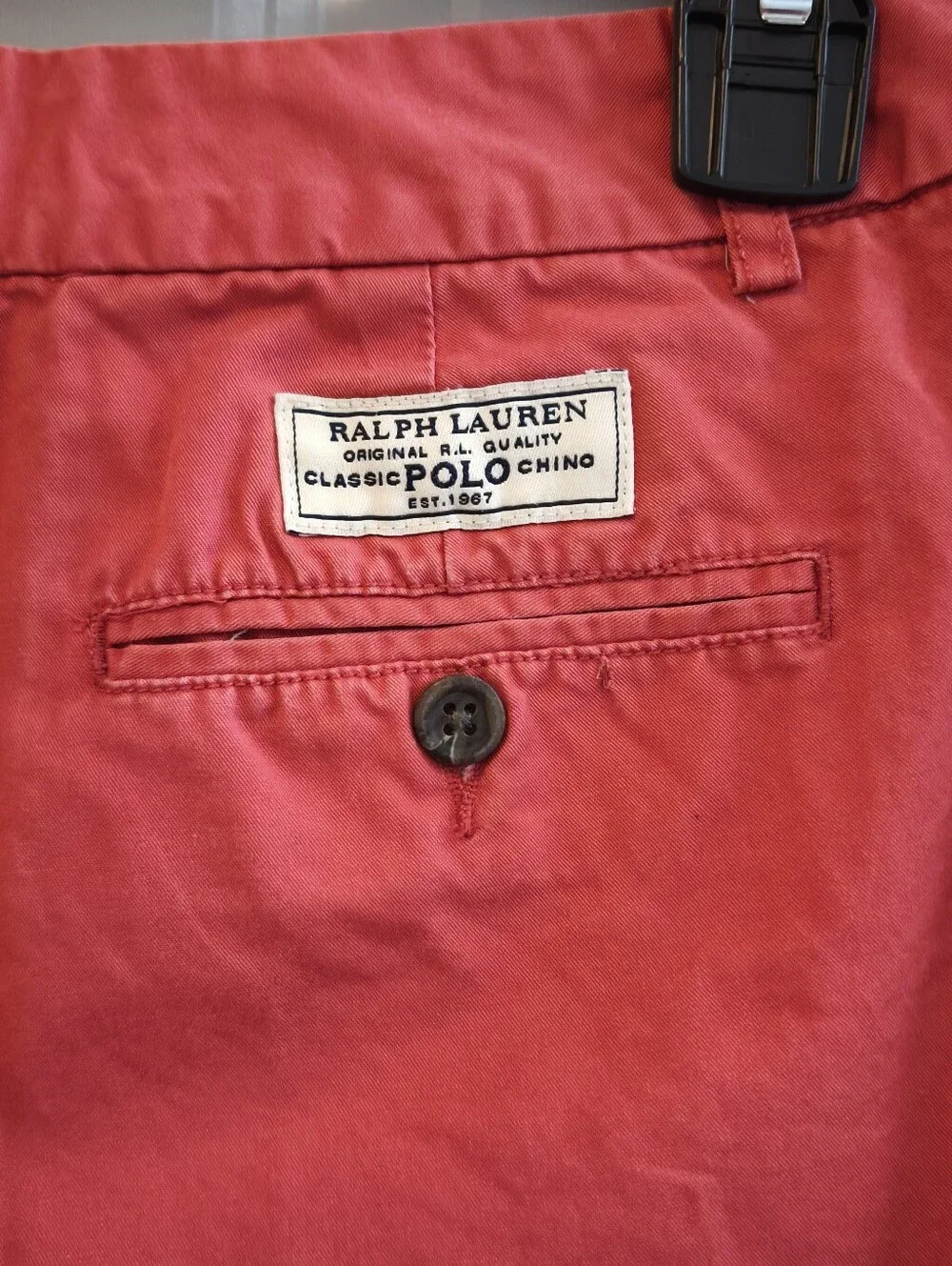 Boys Polo Ralph Lauren Red Cotton Flat Front Chino Shorts